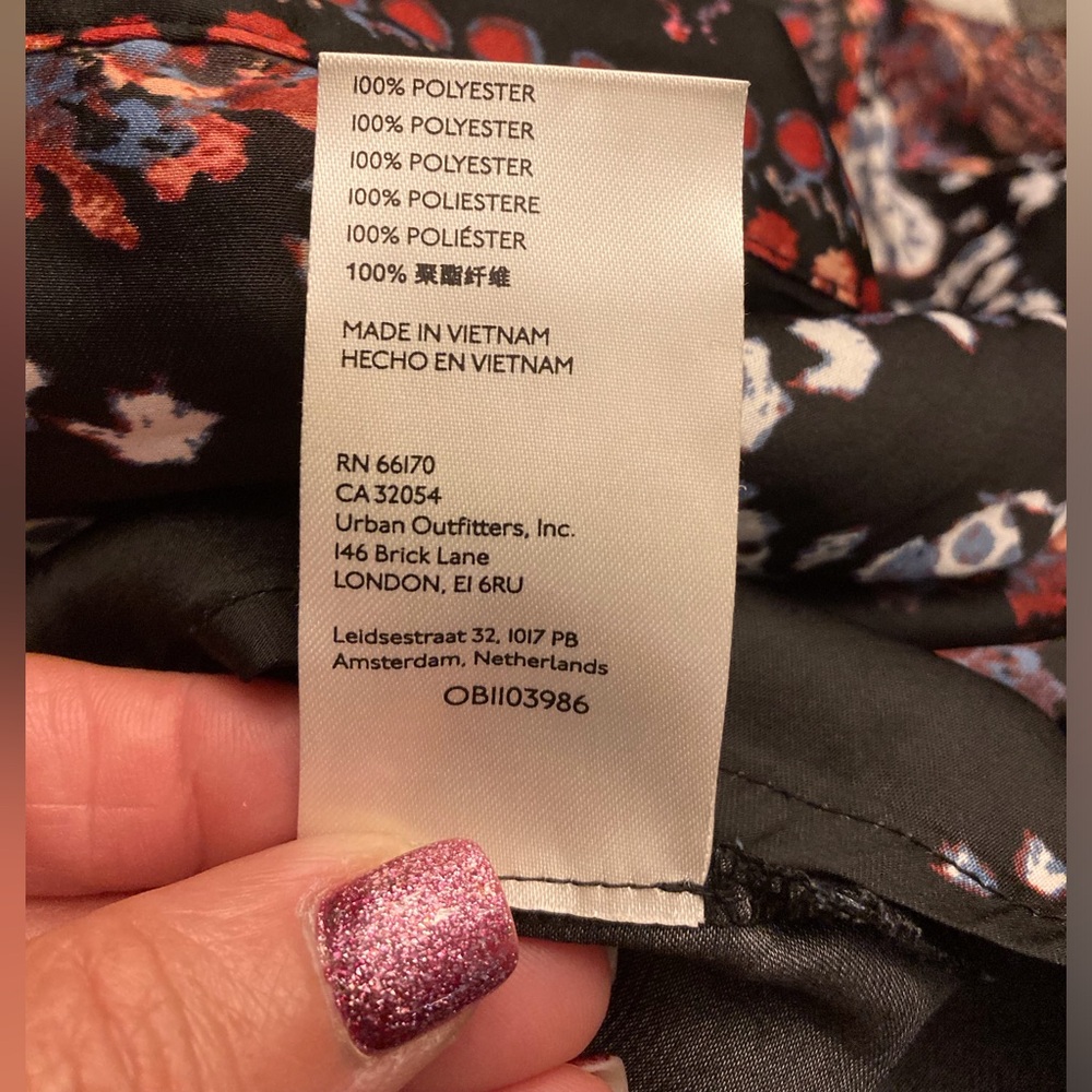 Free People Boho Artsy Multi Back Red Run Free Tunic SZ Med Front Tie Detail - Picture 15 of 15